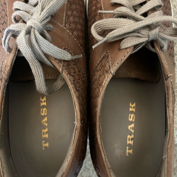Trask woven leather sneakers business casual lace up shoes. Sz 13. Medium brown - Picture 5 of 16